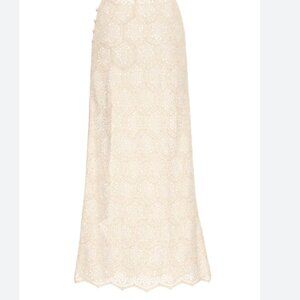 Agua Bendita Women's Floral Crochet Ivory Tove Seed Skirt Size - S